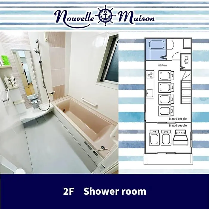 Ln19 Nouvell Maison 2024年open三宮駅徒歩8分駐車場付20名宿泊可能な4Ldk貸切ハウス Kóbe
